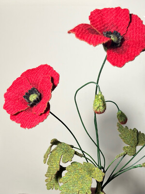 Harris Tweed® Flower Stem - Poppy