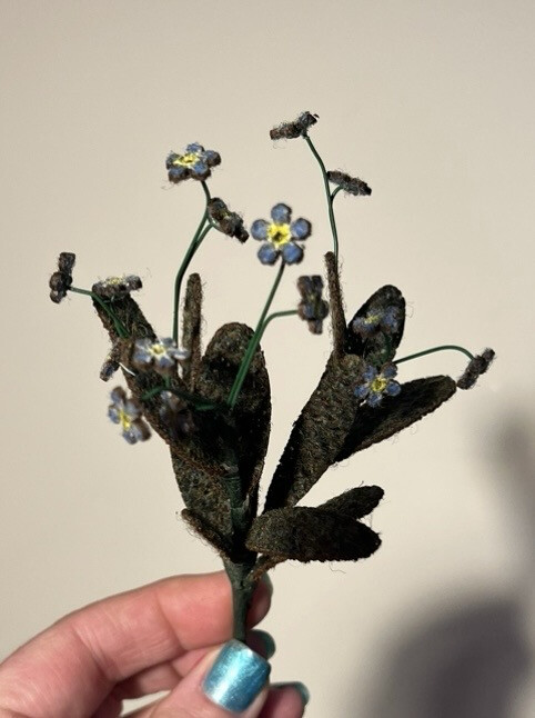 Harris Tweed® Flower Stem - Forget-me-nots