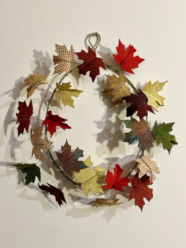 Harris Tweed® Autumnal Maple Leaf Wreath