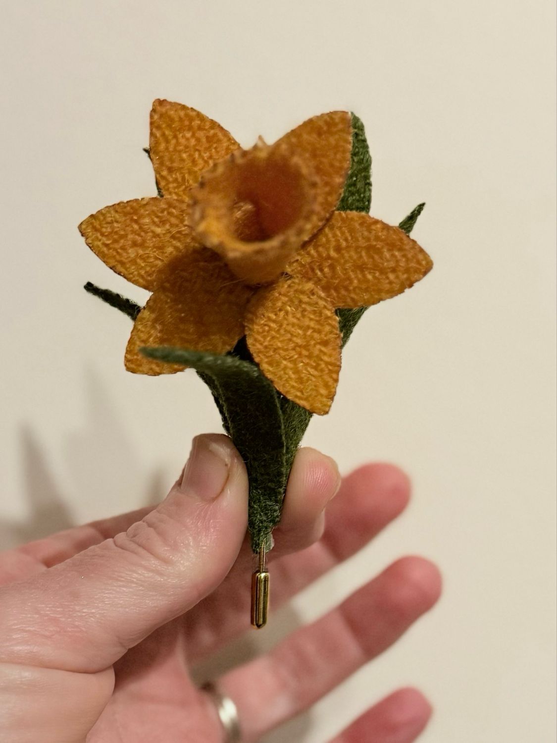 Harris Tweed Daffodil Brooch