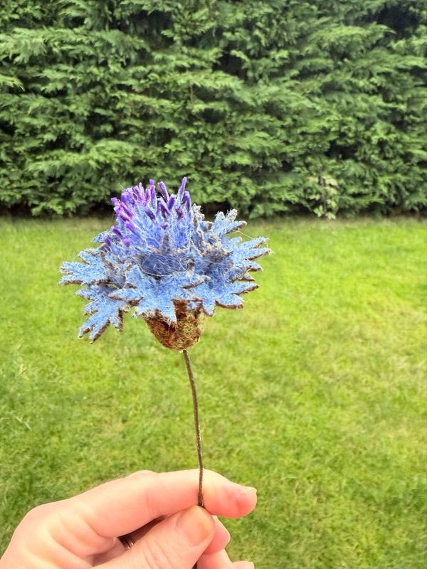 Cornflower Harris Tweed® Flower Stem