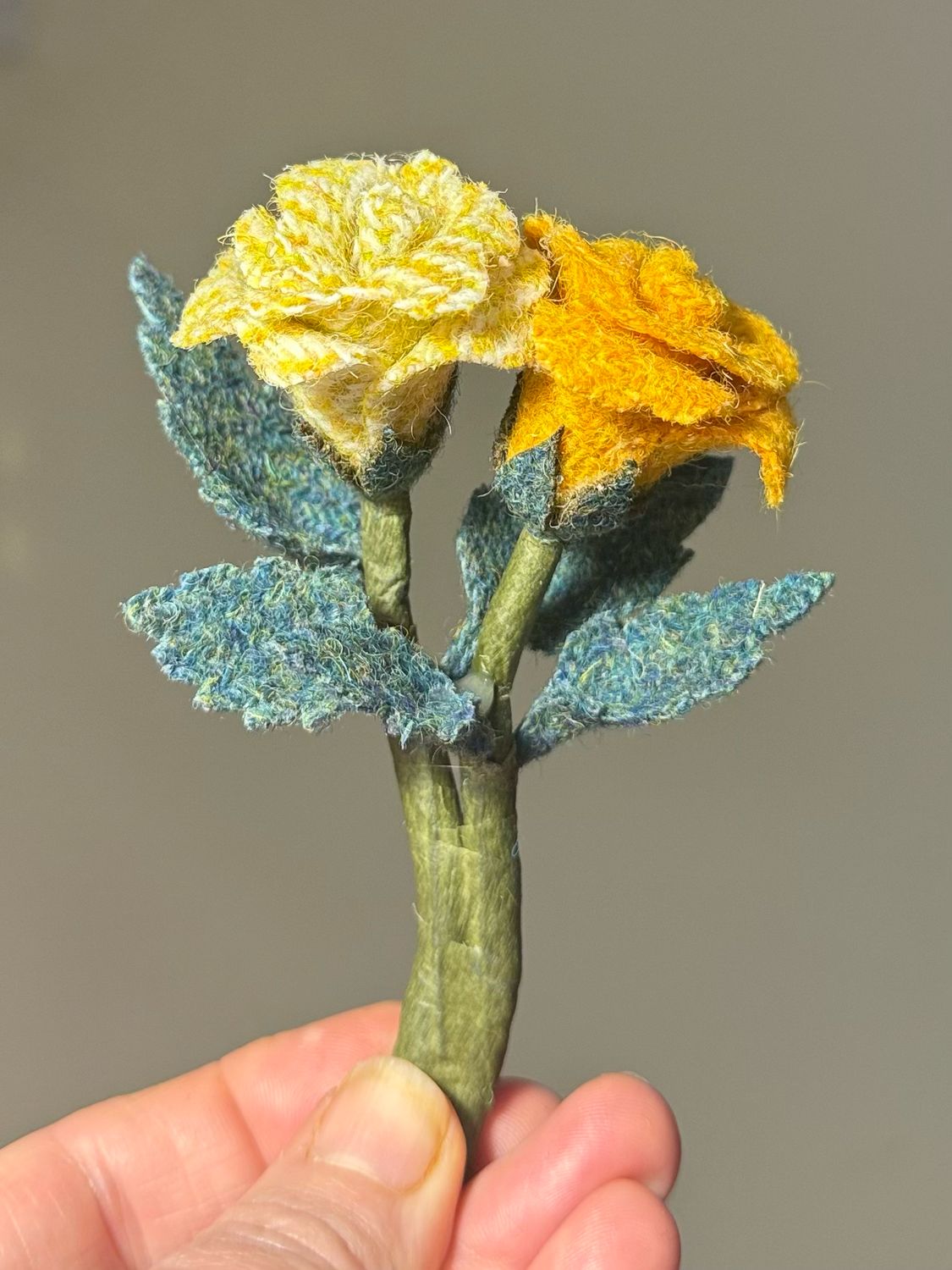 Harris Tweed Roses Brooch