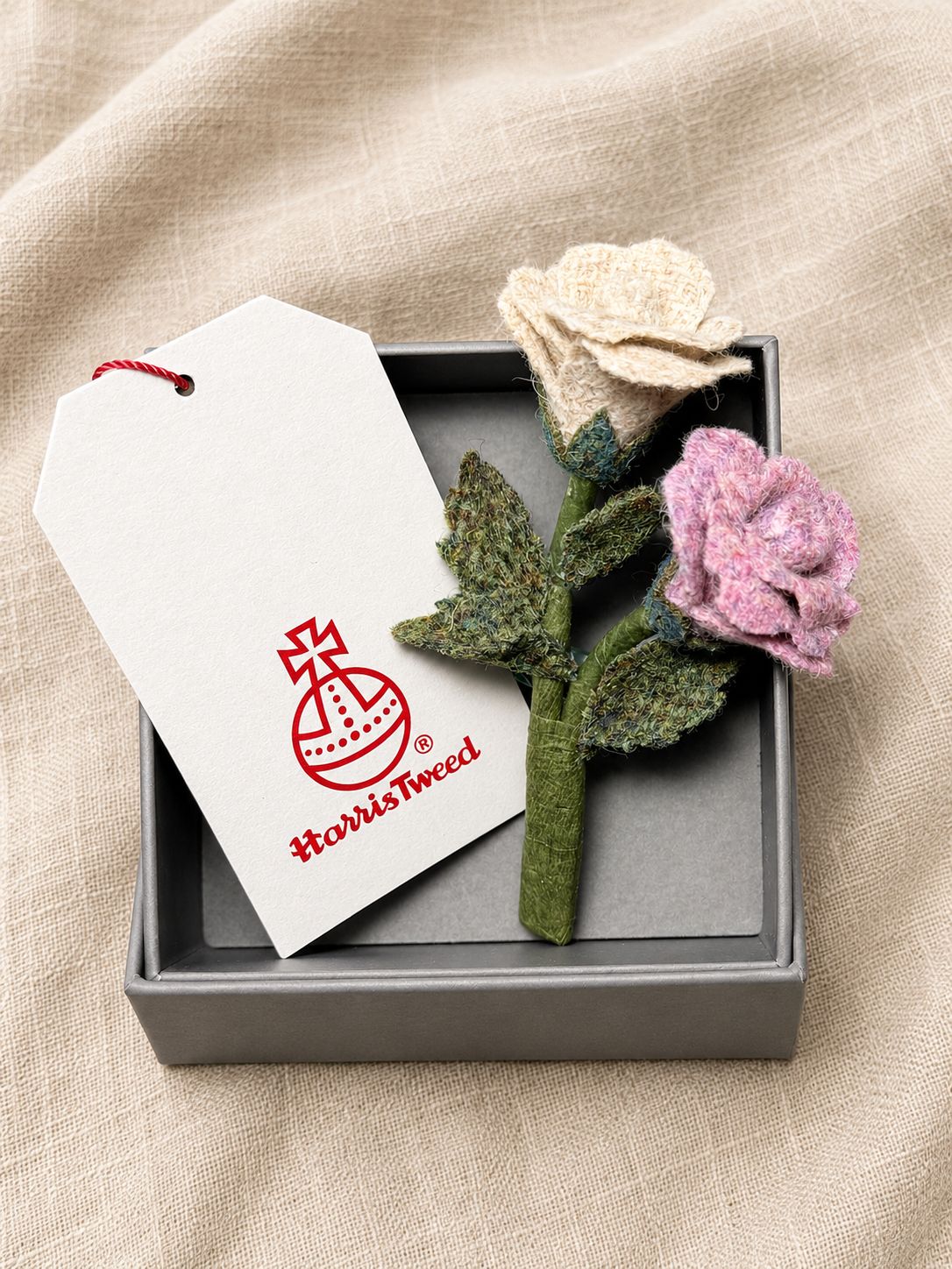 Harris Tweed Roses Brooch