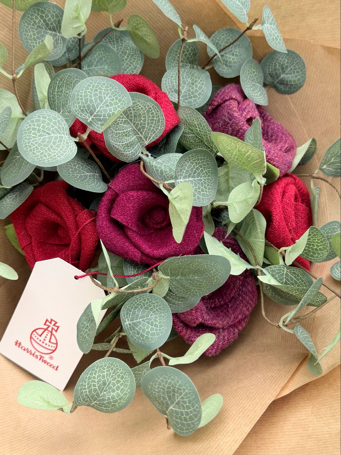 Harris Tweed® Rose Bouquet — Six Stems