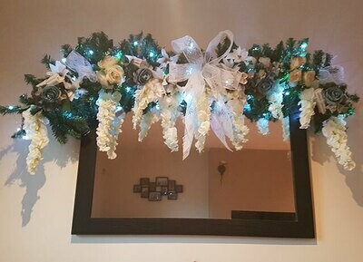 Christmas picture frame and fireplace arrangements