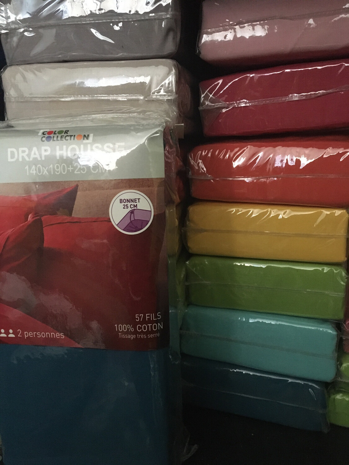 Drap housse uni 2 pers