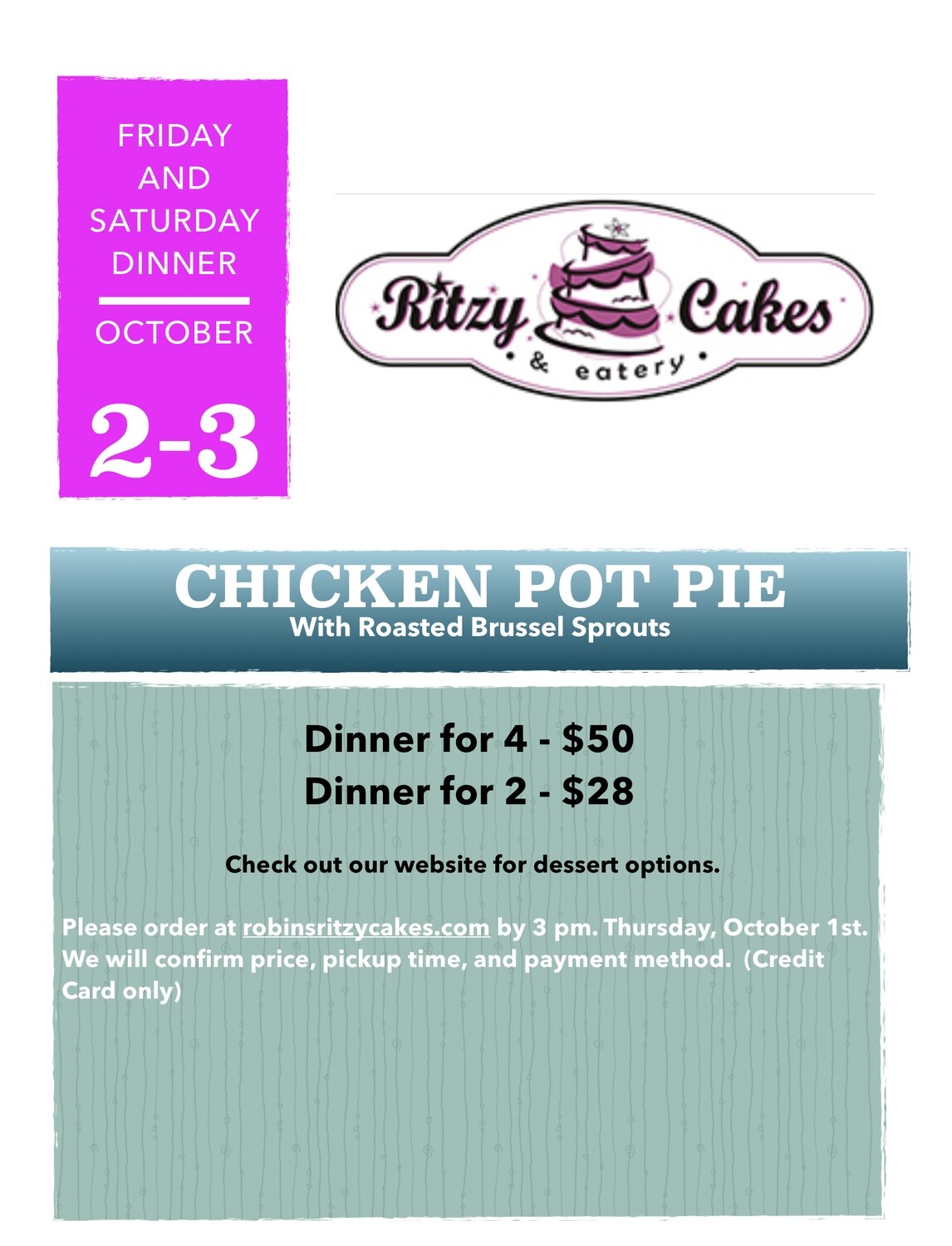 Saturday Dinner - Chicken Pot Pie with Roasted Brussel Sprouts Saturday Dinner - Chicken Pot Pie with Roasted Brussel Sprouts