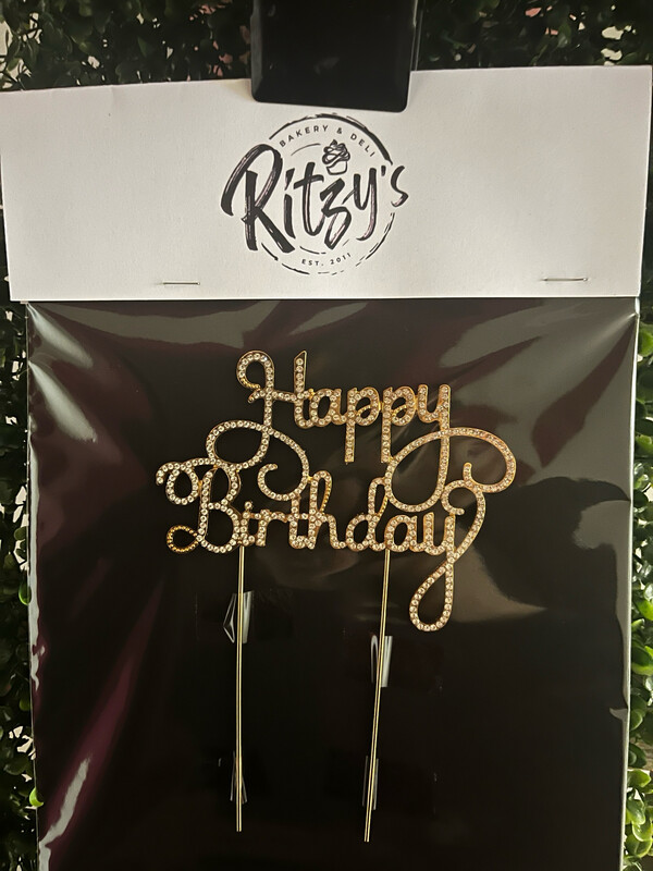 “Happy Birthday” Cake Toppers- Rose Gold