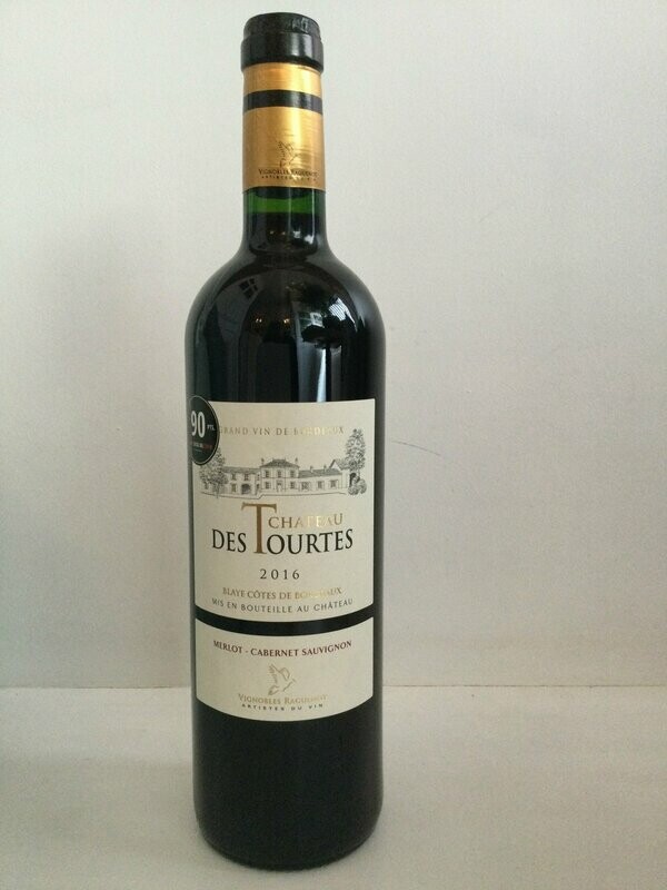 Chateau des Tourtes, Cuvee classique, Bordeaux Red, France, 2019, 13.50% ABV, 750ml.