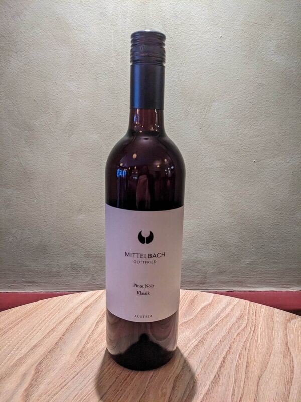Mittelbach, Pinot noir, Austria, 12.5% ABV, 750 ml, 2022 Mittelbach, Pinot noir, Austria, 12.5% ABV, 750 ml, 2022