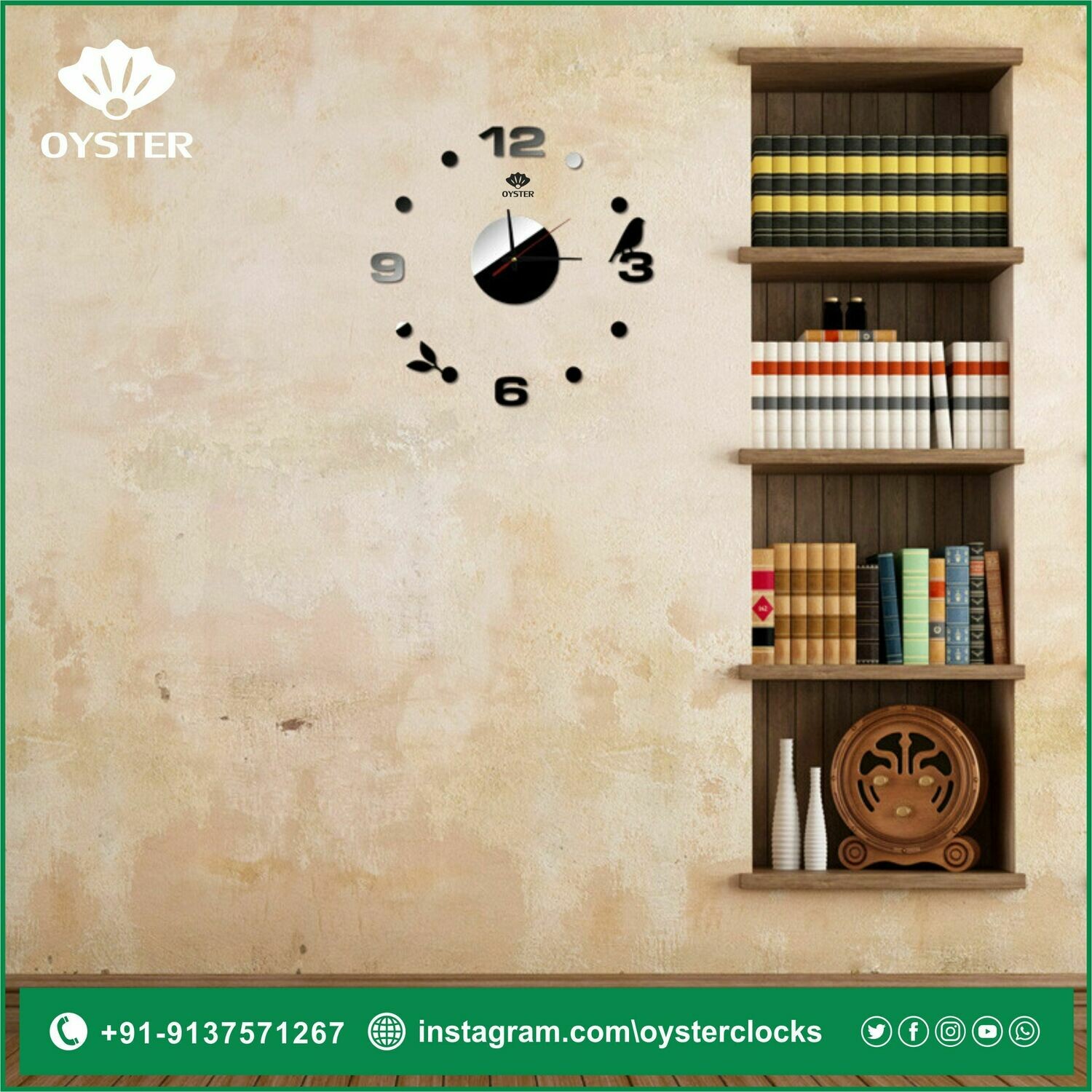 Love birds black clock