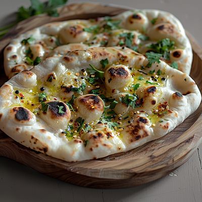 Garlic and coriander naan