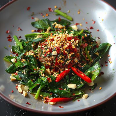 Garlic spiced spinach