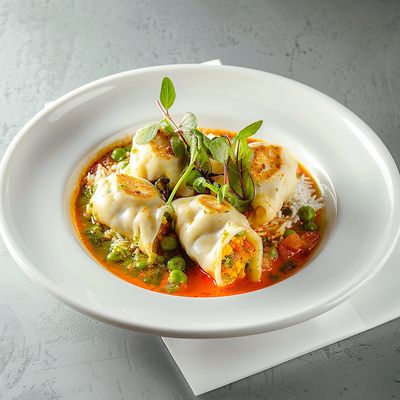 Stuffed cheese dumpling