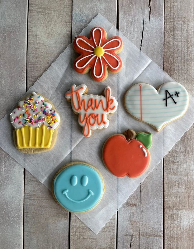 Teacher Appreciation Decorated sugar cookies-by the half dozen