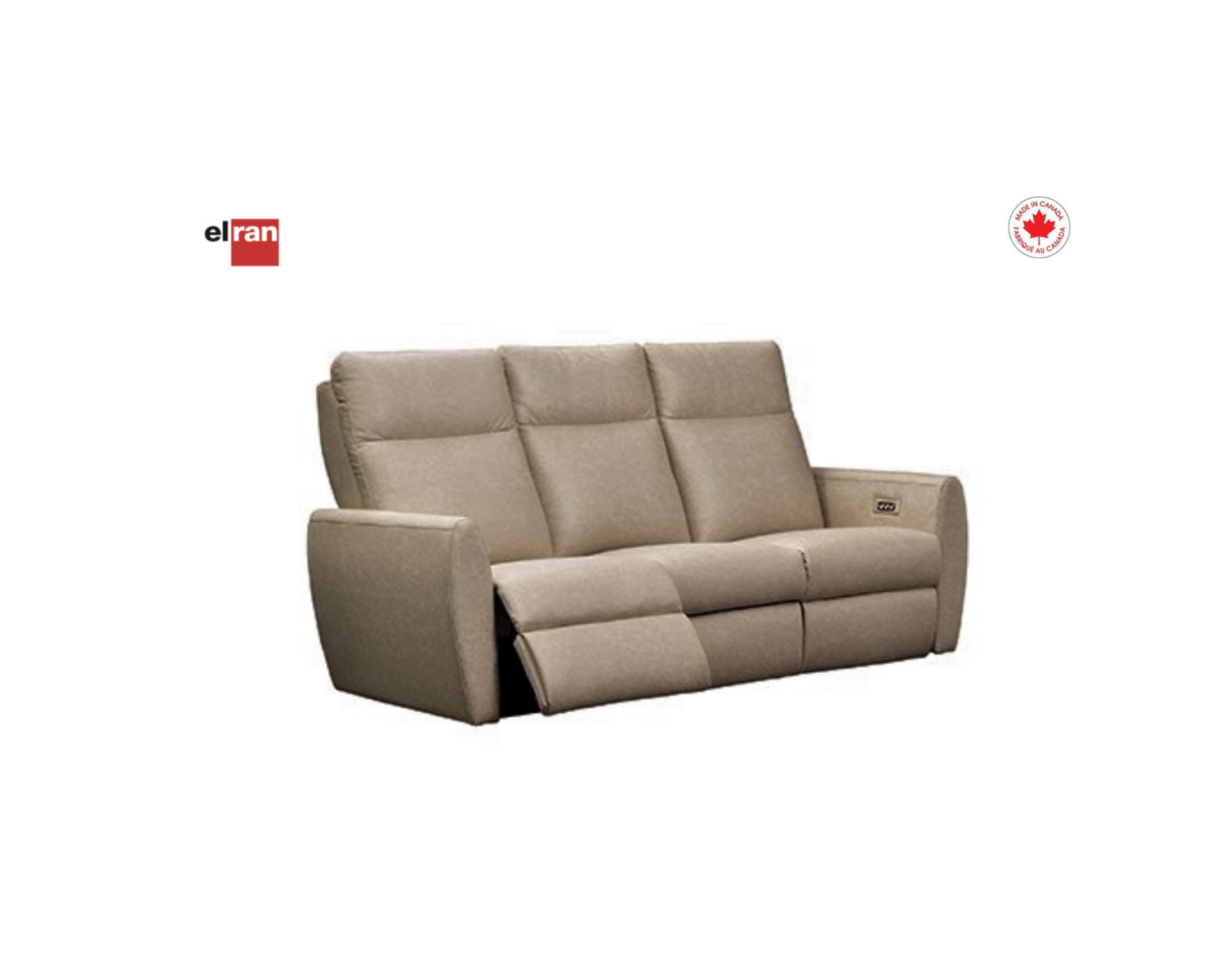 Sofa inclinable motorisé , lombaire en cuir/vinyle 156 Relaxon Elran