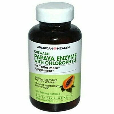 American Health Papaya Enzyme with Chlorophyl 250 tablets