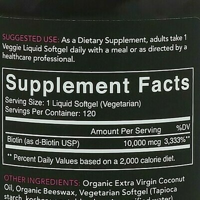 Sports Research Biotin 10,000mcg 120gels