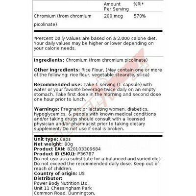 Nutrakey Chromium Picolinate 200mcg