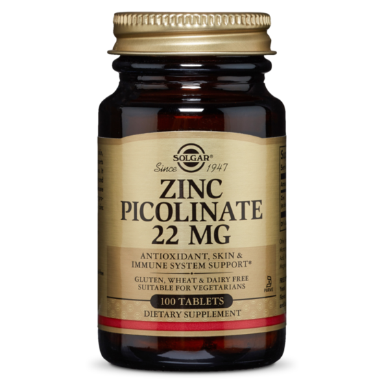Solgar zinc picolinate 22mg 100 tablets
