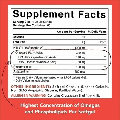 Sports Research Krill Oil 1000mg 60gels