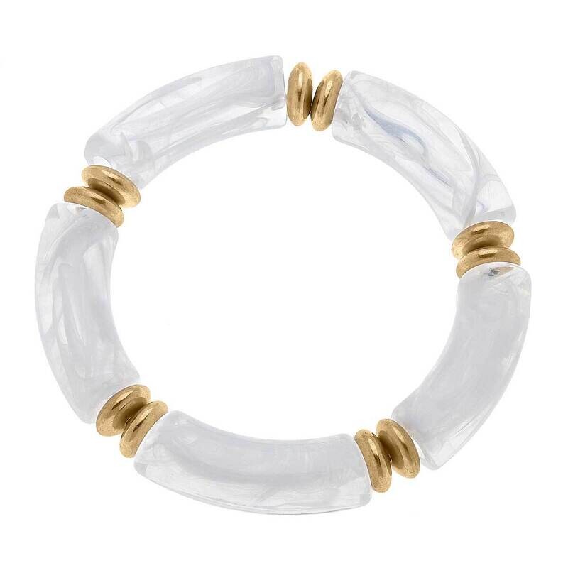 Lelani Disc Resin Stretch Bracelet in Clear