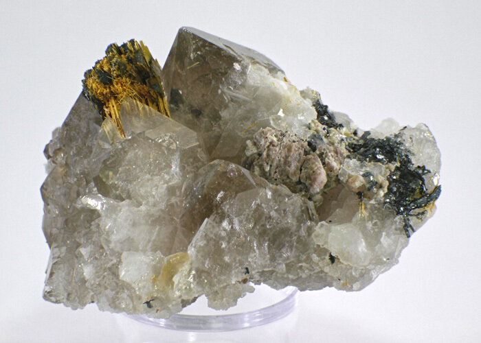 Rutilated Smoky Quartz Cluster