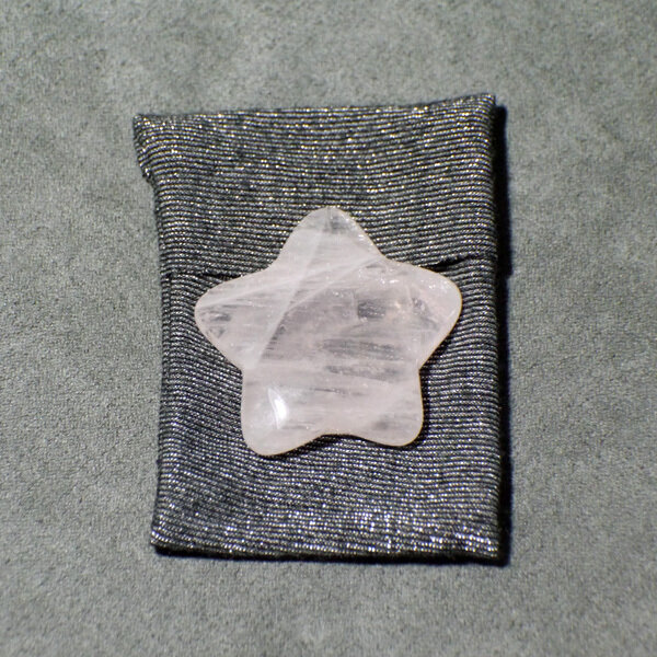 Rose Quartz Star with Small Courier