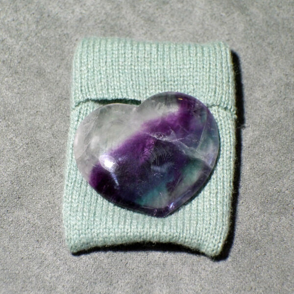 Fluorite Heart with Small Courier