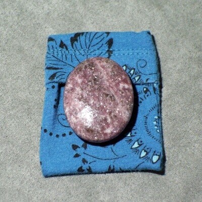 Lepidolite Palm Stone with Small Courier
