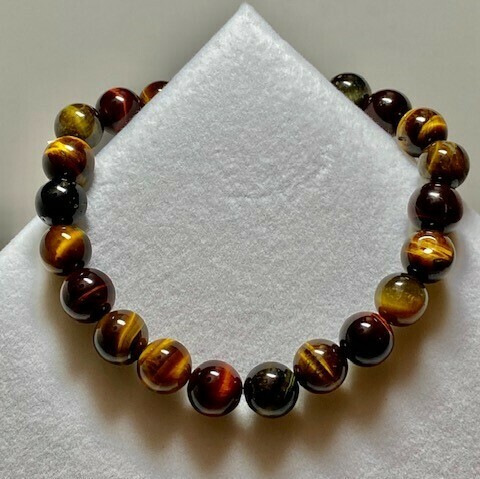 Tiger Eye Tri-Colored Gemstone Bracelet  8mm