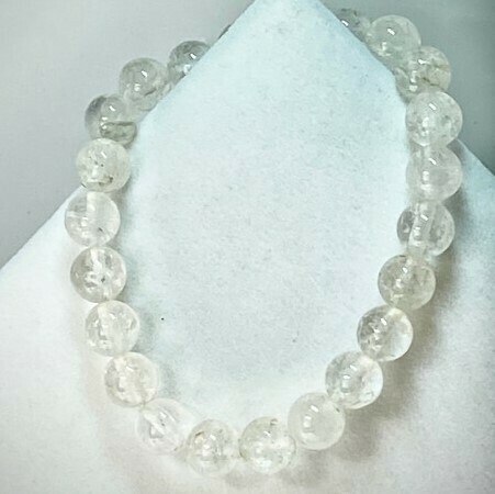 Clear Quartz Bead Bracelet 8mm