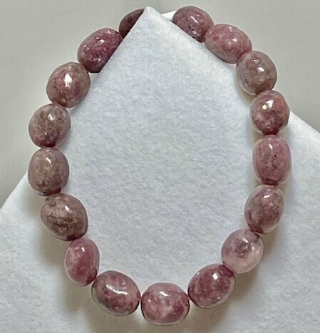 Lepidiolite Free Form Bead Bracelet