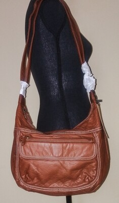 Vegan leather brown crossbody