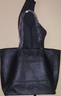 Vegan leather tote with removable organizer