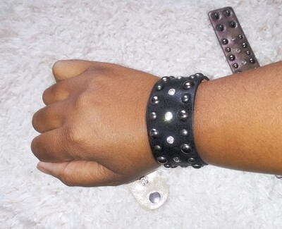 Faux leather cuff bracelet