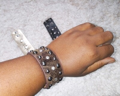 Faux leather cuff bracelet