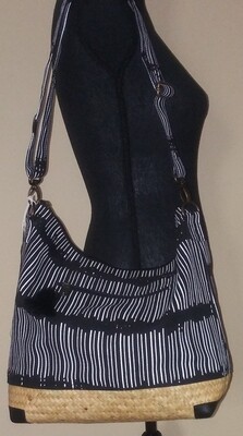 Black Organic Cotton Seagrass crossbody