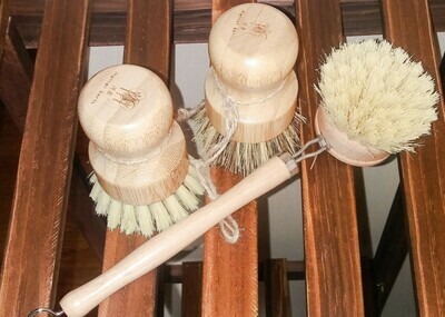 Long handled natural scrubber