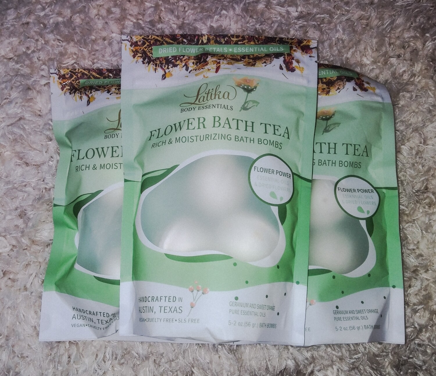 Flower tea mini bath bombs
