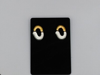 Two piece gold tone earrings