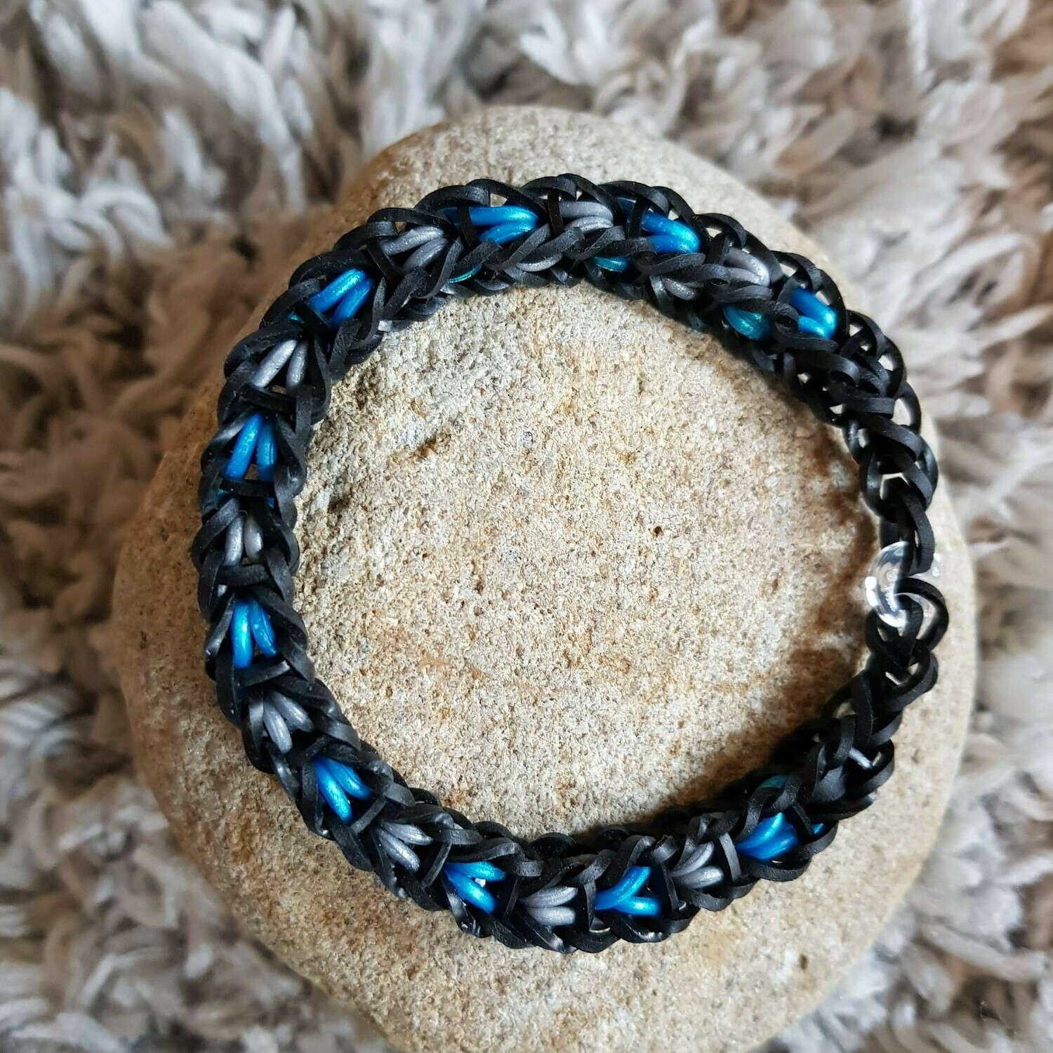 Black Carolina Panther Box Stitch Bracelet
