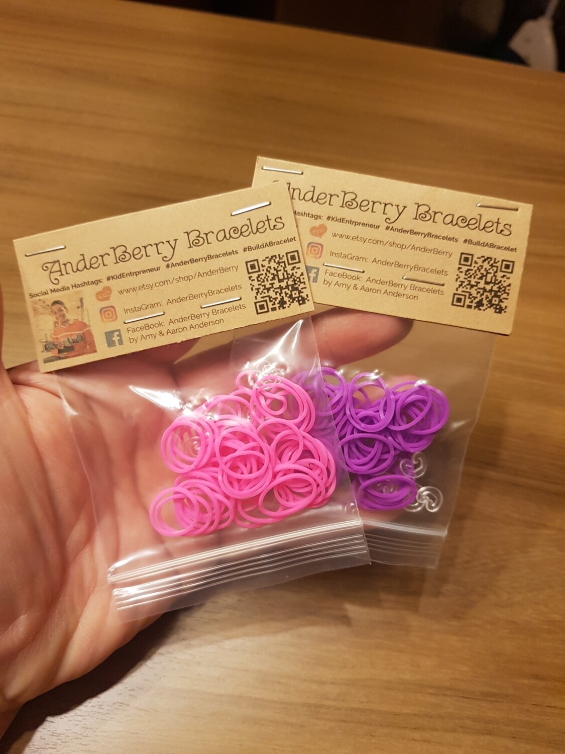 Build A Bracelet - Two 50 Band Packs PINK &amp; VIOLET 