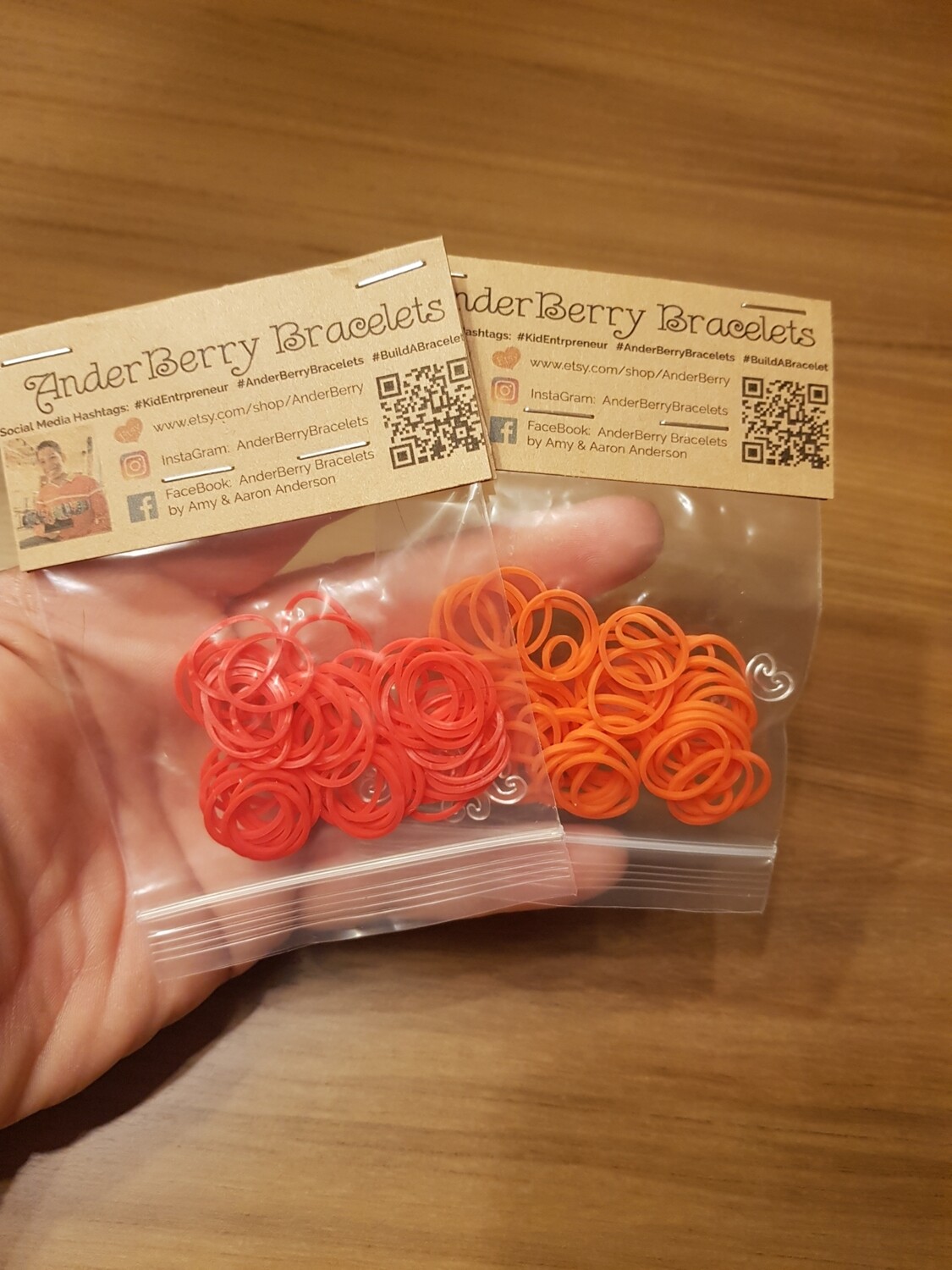Build A Bracelet - Two 50 Band Packs RED &amp; ORANGE