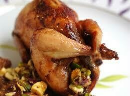 Caille desossée du Maine et Loire farcie au foie gras et raisins