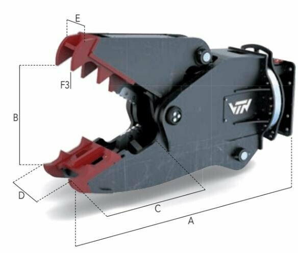 FP18 EXCAVATOR 40,000<>57,000 lb ROTATING PULVERIZER