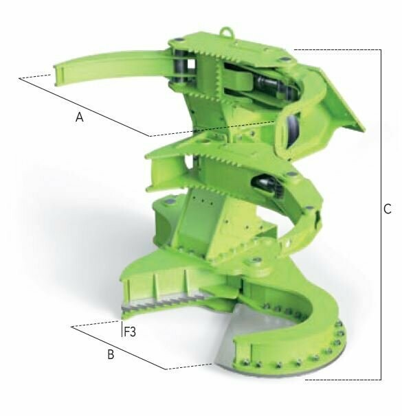 W1600 WOOD SHEAR for EXCAVATOR from 47,000 to 78,000 Lbs