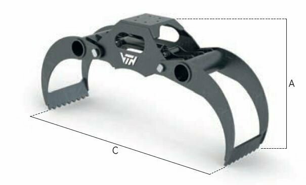 93RV95 ROTATING LOG GRAB for EXCAVATOR from 23,000 to 39,000 Lbs