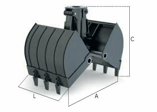 91EZ84 DIGGING CLAM SHELL BUCKET for EXCAVATOR form 65,000 to 110,000 Lbs