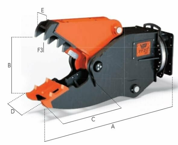 FP20+ EXCAVATOR 49,000 <> 64,000 lb ROTATING PULVERIZER